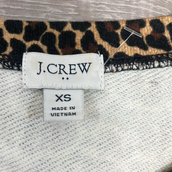NWOT J. Crew Leopard Print Crewneck Raglan Sleeve Sweatshirt XS - Picture 10 of 15